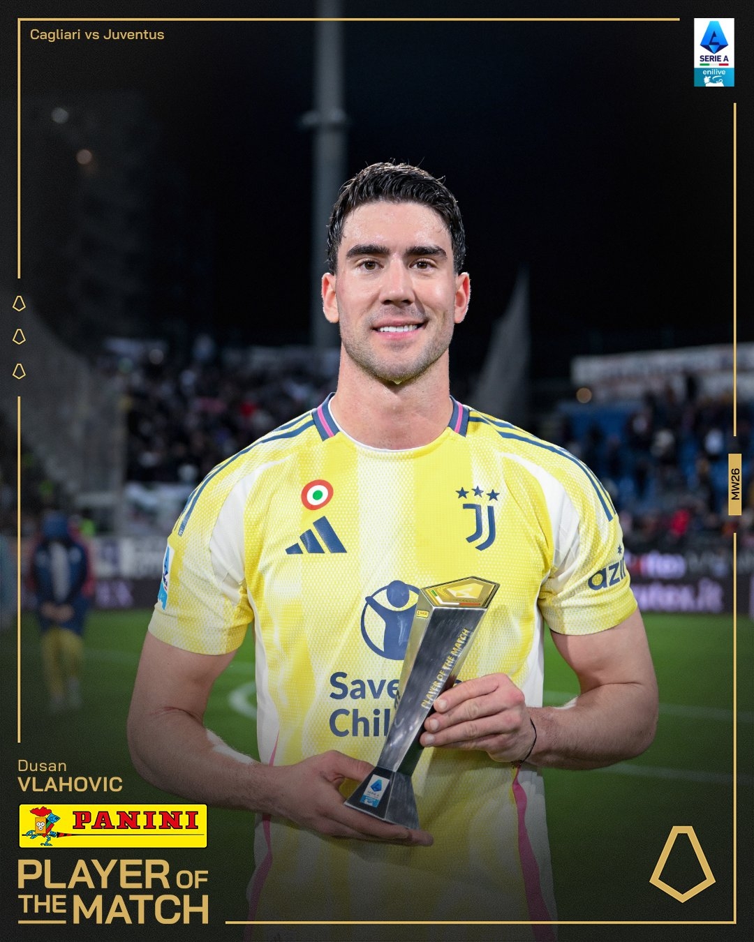  打進(jìn)致勝進(jìn)球！弗拉霍維奇當(dāng)選尤文1-0卡利亞里全場(chǎng)最佳球員