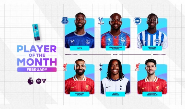  英超2月最佳候選：貝托、馬特塔、明特、薩拉赫、斯賓塞、索博